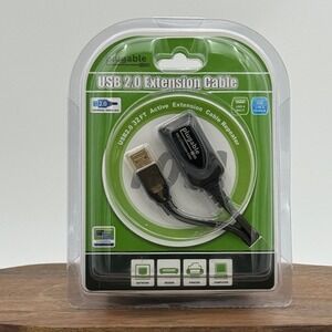 Plugable USB 2.0 Active Extension Cable 32ft 10m Repeater USB2-10M Black New